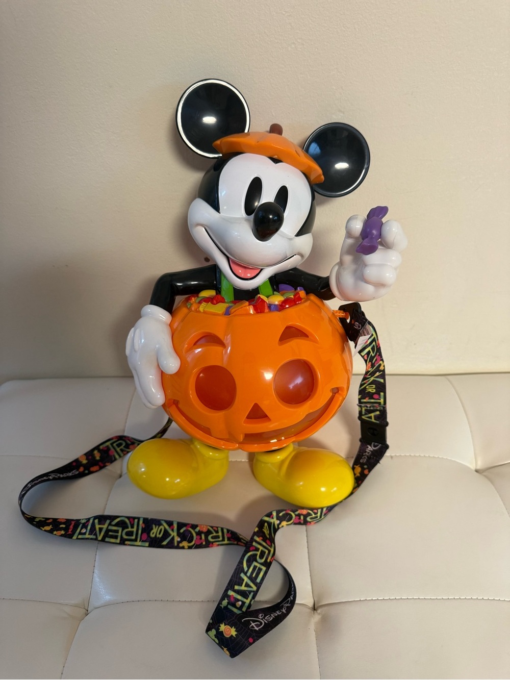 Disney Mickey Mouse Halloween Pumpkin Treat Pail - Orange, Black, Yellow
